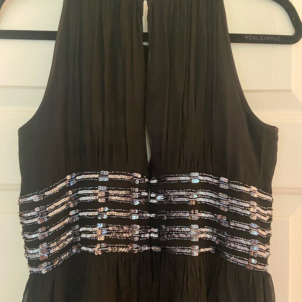 Vtg Adrianna Papell Silk Dress Size 10 Beaded Black Evening Cocktail Formal - Picture 9 of 10